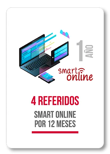 4 referidos: Smart Online por 12 meses