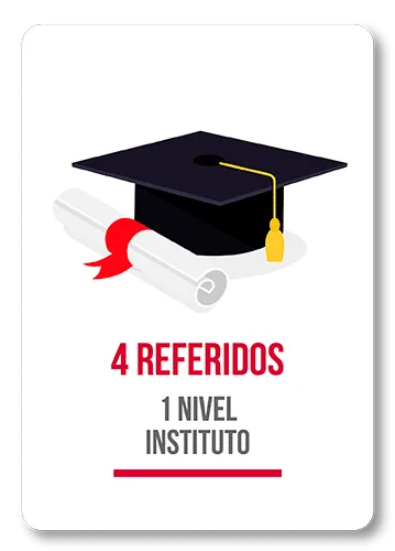 4 referidos: 1 nivel de Instituto